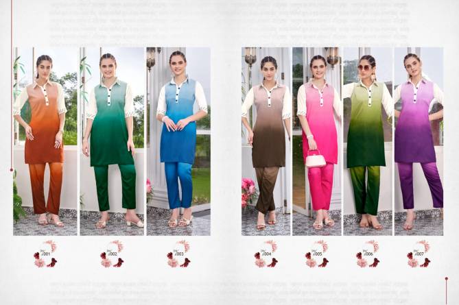 Saanvi By KF Muslin Digital Cord Set Kurti With Bottom Wholesale Market In Surat